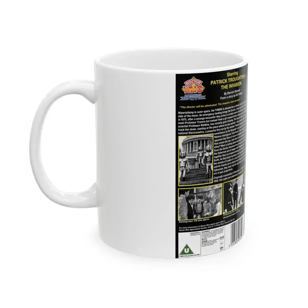 DOCTOR WHO THE INVASION (VHS COVER) - White Coffee Mug - Go Mug Yourself