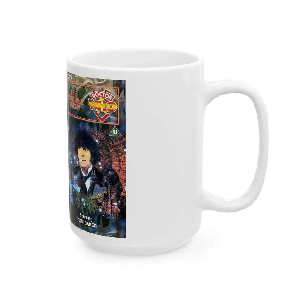 DOCTOR WHO THE INVISIBLE ENEMY (VHS COVER) - White Coffee Mug - Go Mug Yourself