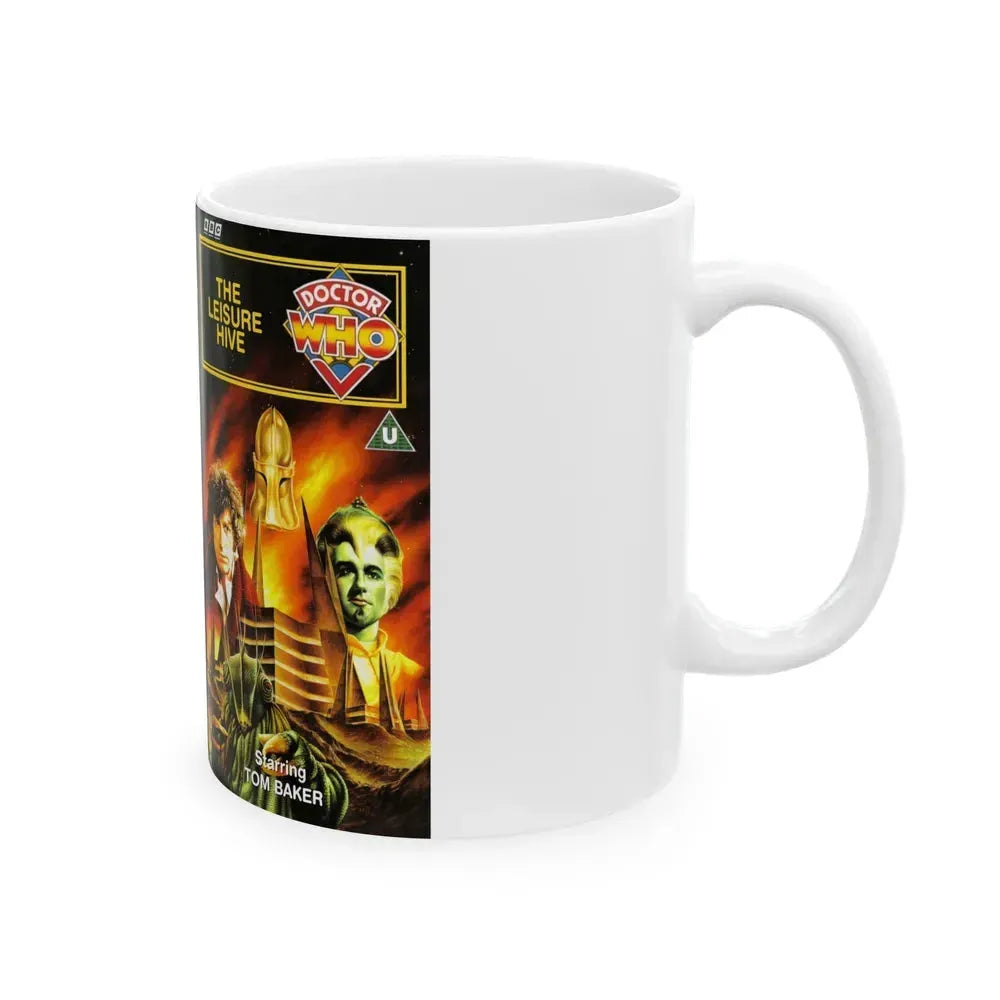 DOCTOR WHO THE LEISURE HIVE (VHS COVER) - White Coffee Mug - Go Mug Yourself