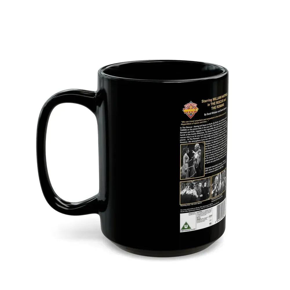 DOCTOR WHO THE RESCUE THE ROMANS (VHS COVER) - Black Coffee Mug - Go Mug Yourself