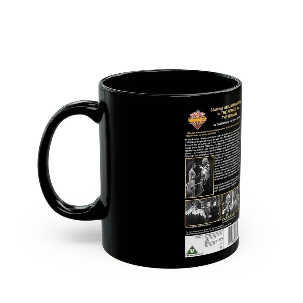 DOCTOR WHO THE RESCUE THE ROMANS (VHS COVER) - Black Coffee Mug - Go Mug Yourself