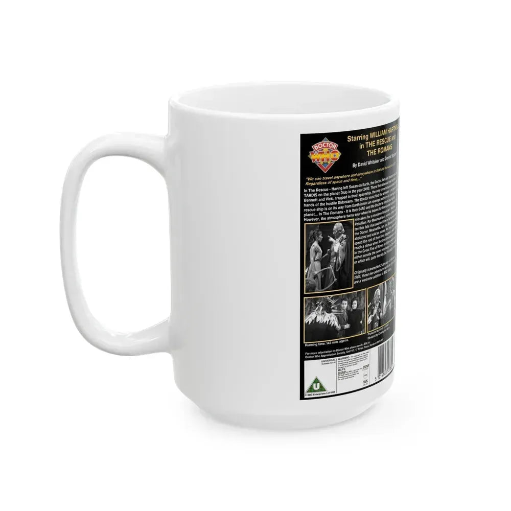 DOCTOR WHO THE RESCUE THE ROMANS (VHS COVER) - White Coffee Mug - Go Mug Yourself