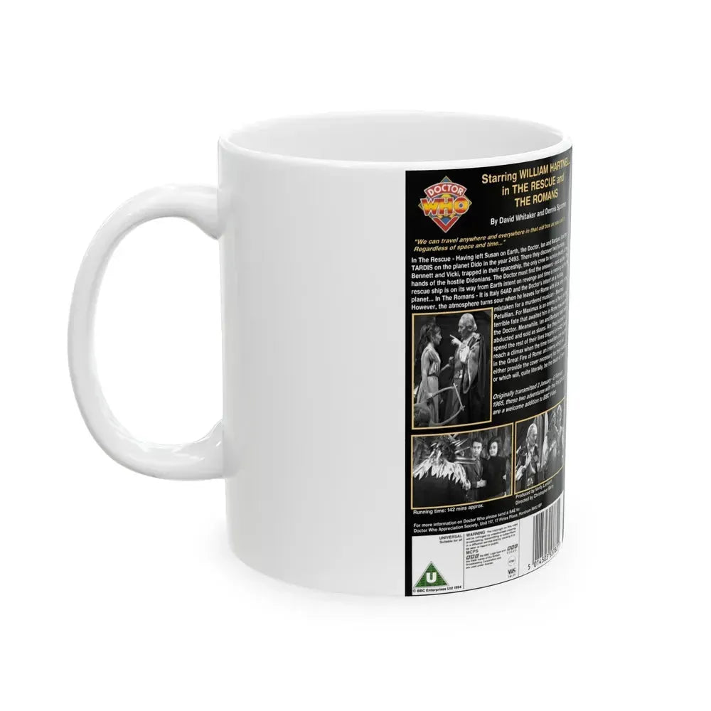 DOCTOR WHO THE RESCUE THE ROMANS (VHS COVER) - White Coffee Mug - Go Mug Yourself