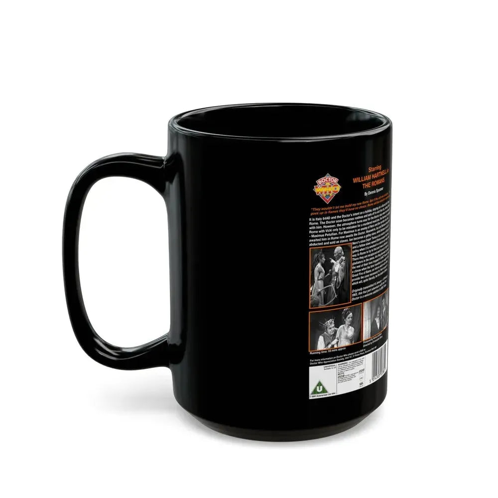 DOCTOR WHO THE ROMANS (VHS COVER) - Black Coffee Mug - Go Mug Yourself