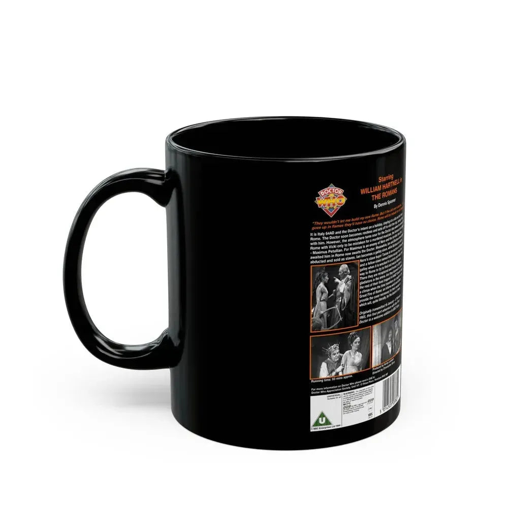 DOCTOR WHO THE ROMANS (VHS COVER) - Black Coffee Mug - Go Mug Yourself