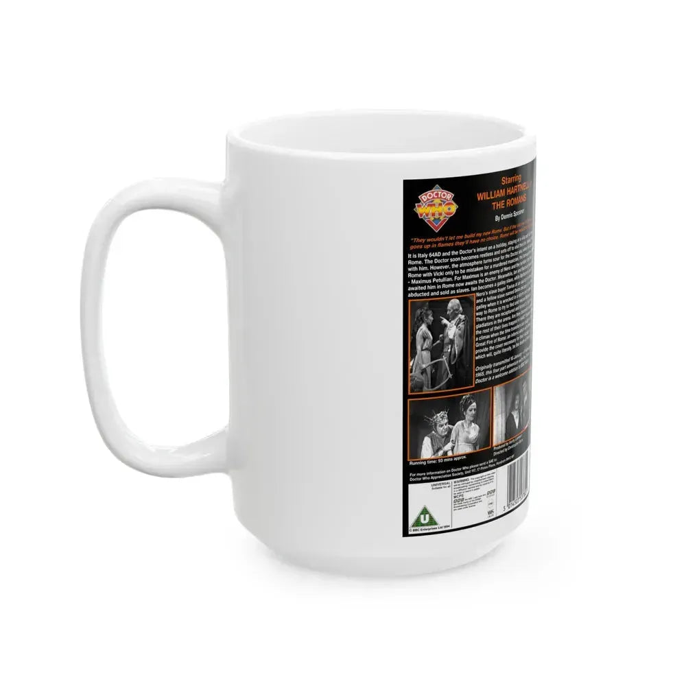 DOCTOR WHO THE ROMANS (VHS COVER) - White Coffee Mug - Go Mug Yourself