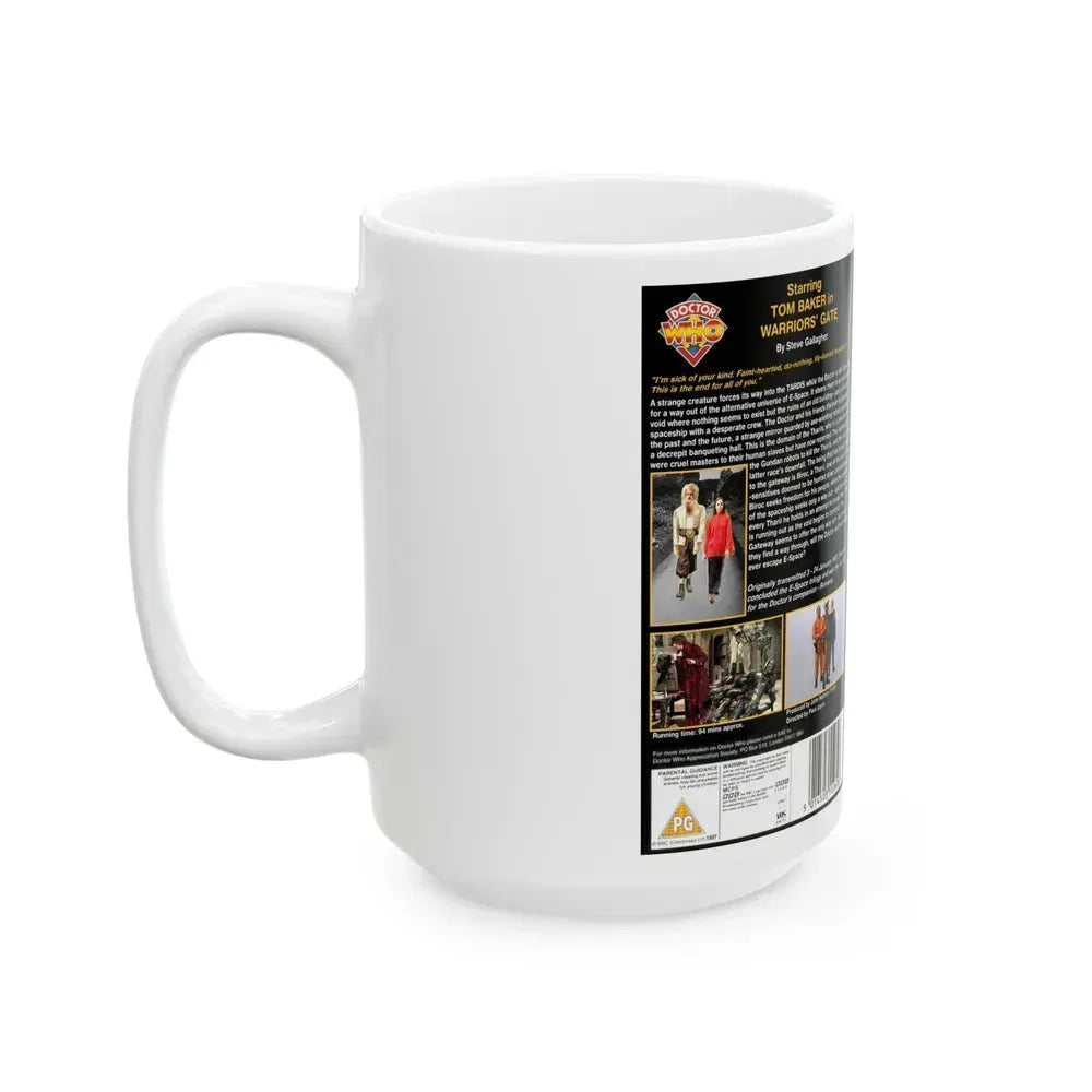 DOCTOR WHO WARRIORS GATE (VHS COVER) - White Coffee Mug - Go Mug Yourself