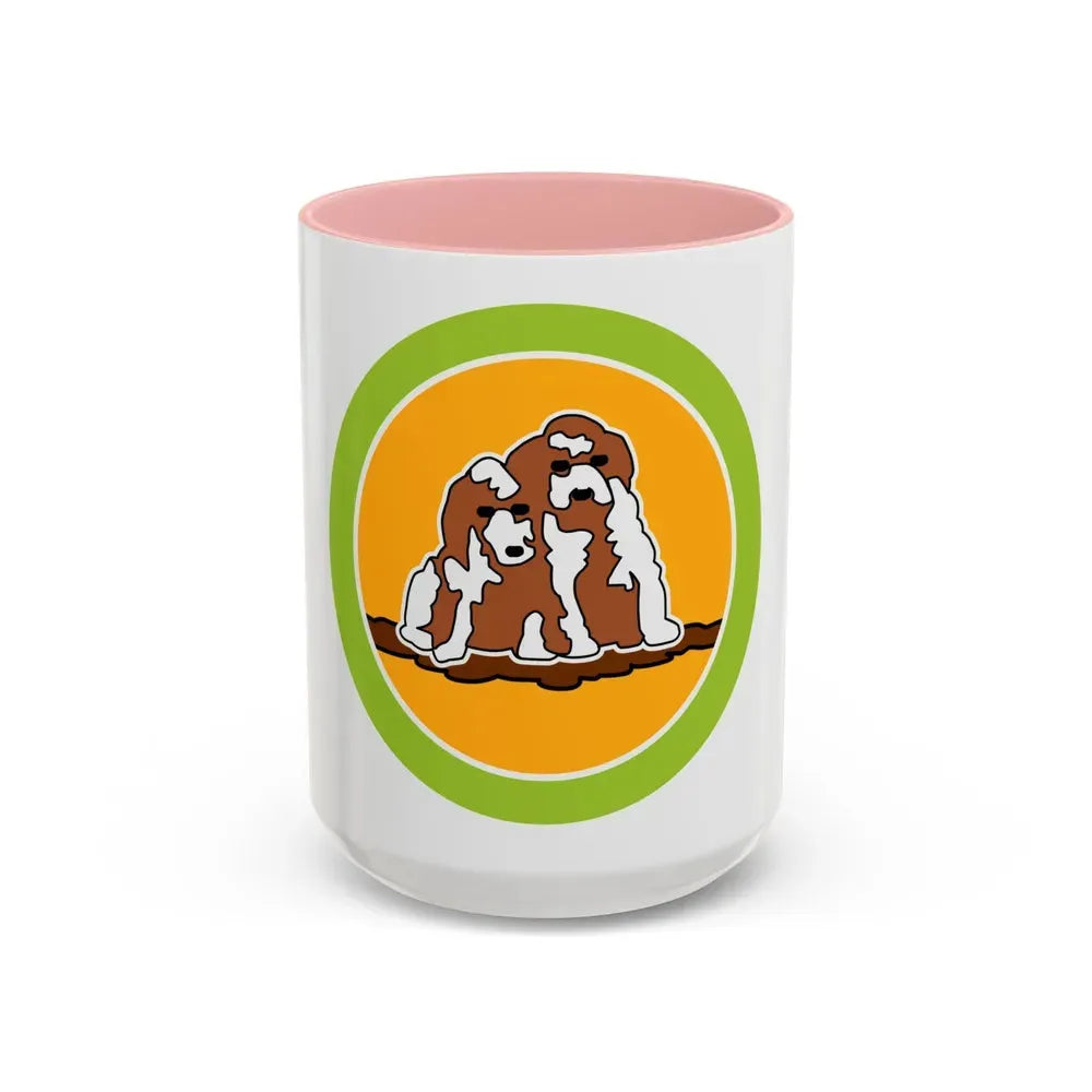 Dog Care (Boy Scout Merit Badge) Accent Coffee Mug 15oz Pink - Go Mug Yourself