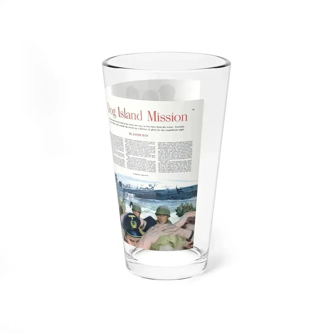 Dog Island Mission, Collier's, November 8, 1952 - Pint Glass 16oz - Go Mug Yourself