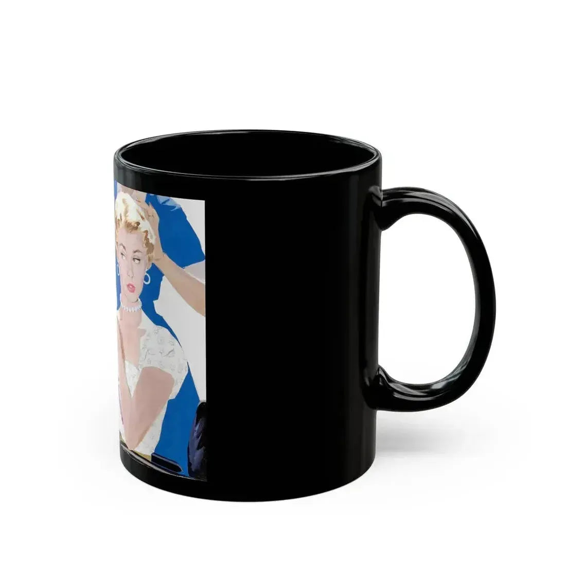 Dolled Up, woman's magazine story illustration, 1954 - Black Coffee Mug - Go Mug Yourself