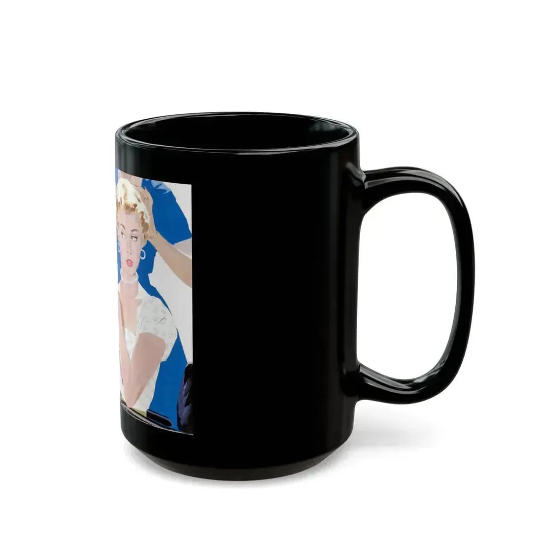 Dolled Up, woman's magazine story illustration, 1954 - Black Coffee Mug - Go Mug Yourself