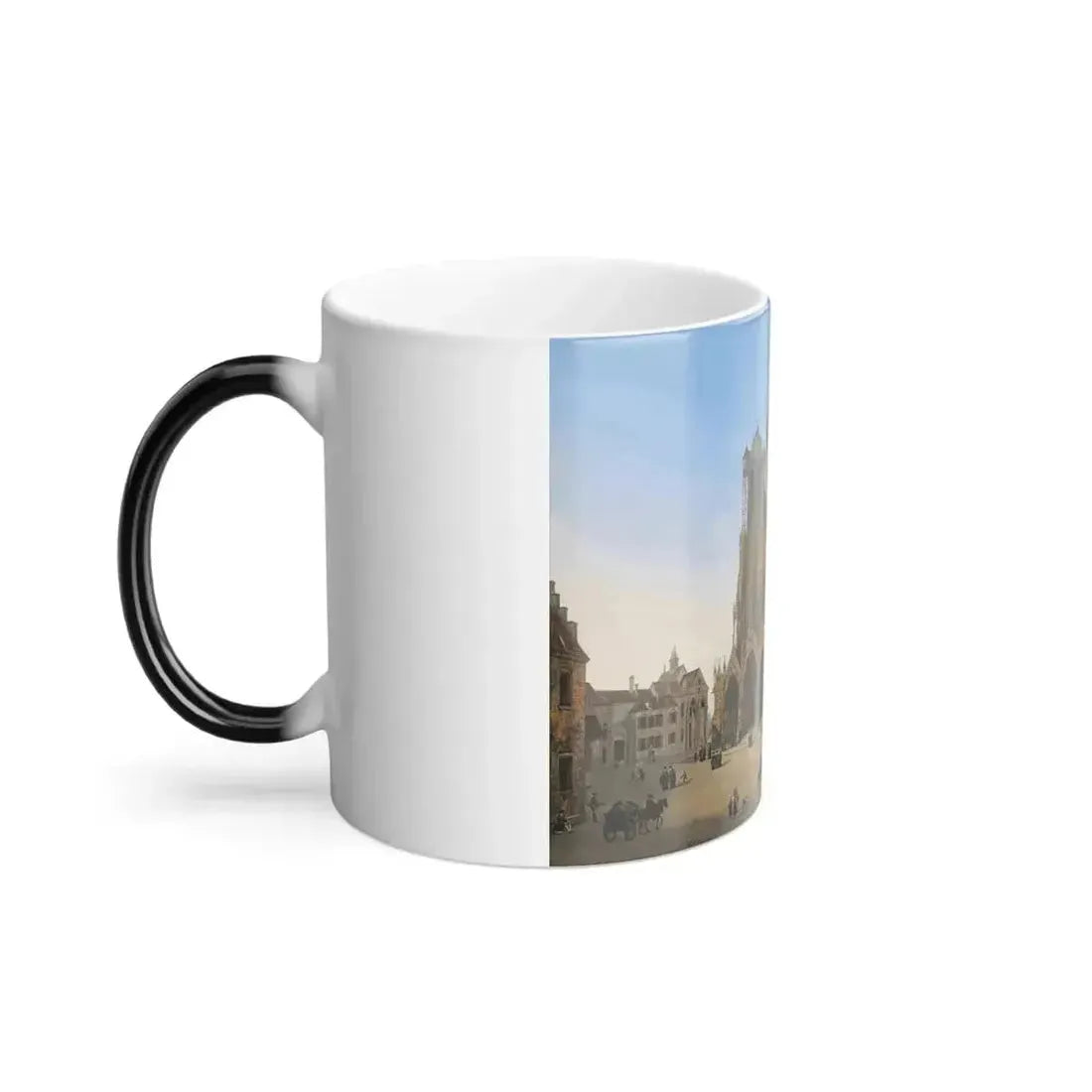 Domenico Quaglio (1787-1837) View of the Cathedral of Notre Dame in Rheims - Color Changing Mug 11oz - Go Mug Yourself