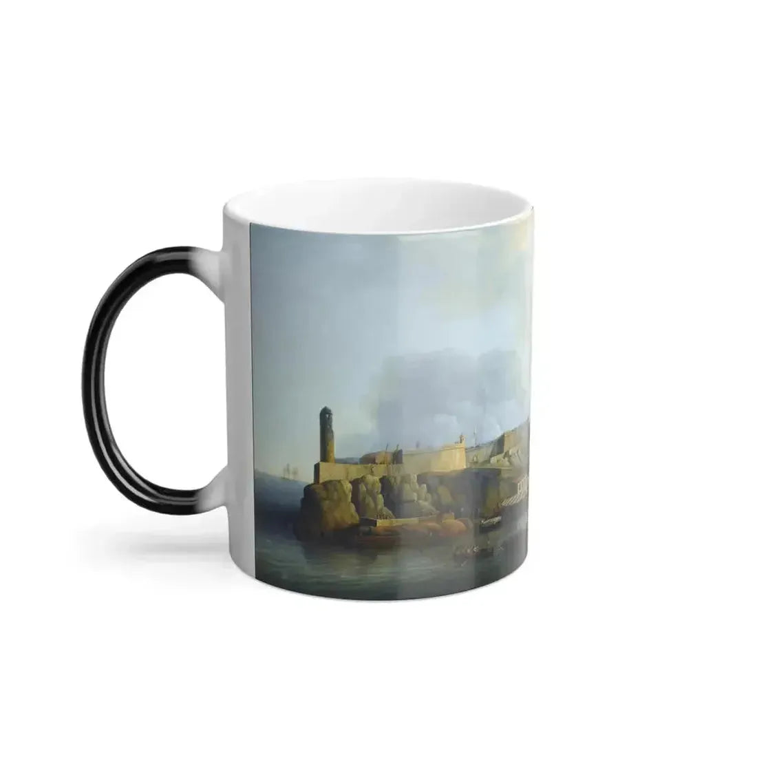 Dominic Serres (1722-1793) The Capture of Havana, Cuba, 1762%3a View of the Morro Castle and Boom Defenc-0 - Color Changing Mug 11oz - Go Mug Yourself