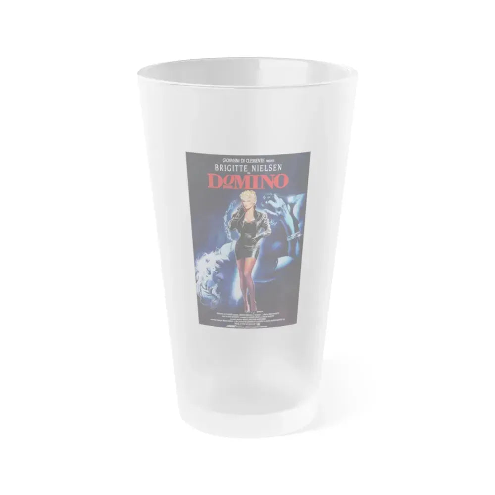 DOMINO 1988 Movie Poster - Frosted Pint Glass 16oz 16oz Frosted - Go Mug Yourself