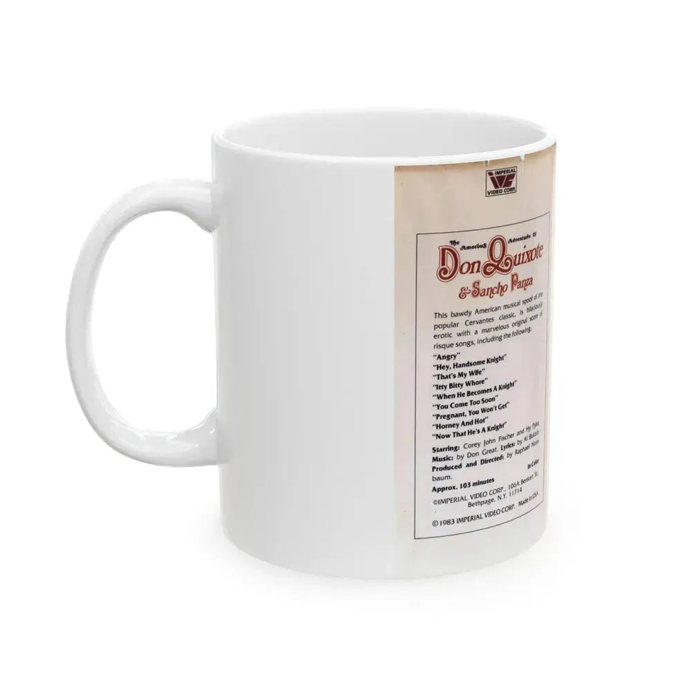 DON QUIXOTE AND SANCHO PANZA SEXPLOITATION (VHS COVER) - White Coffee Mug - Go Mug Yourself