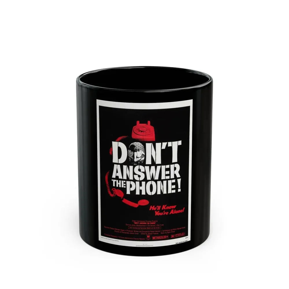 DON'T ANSWER THE PHONE! 1980 Movie Poster - Black Coffee Mug 11oz - Go Mug Yourself