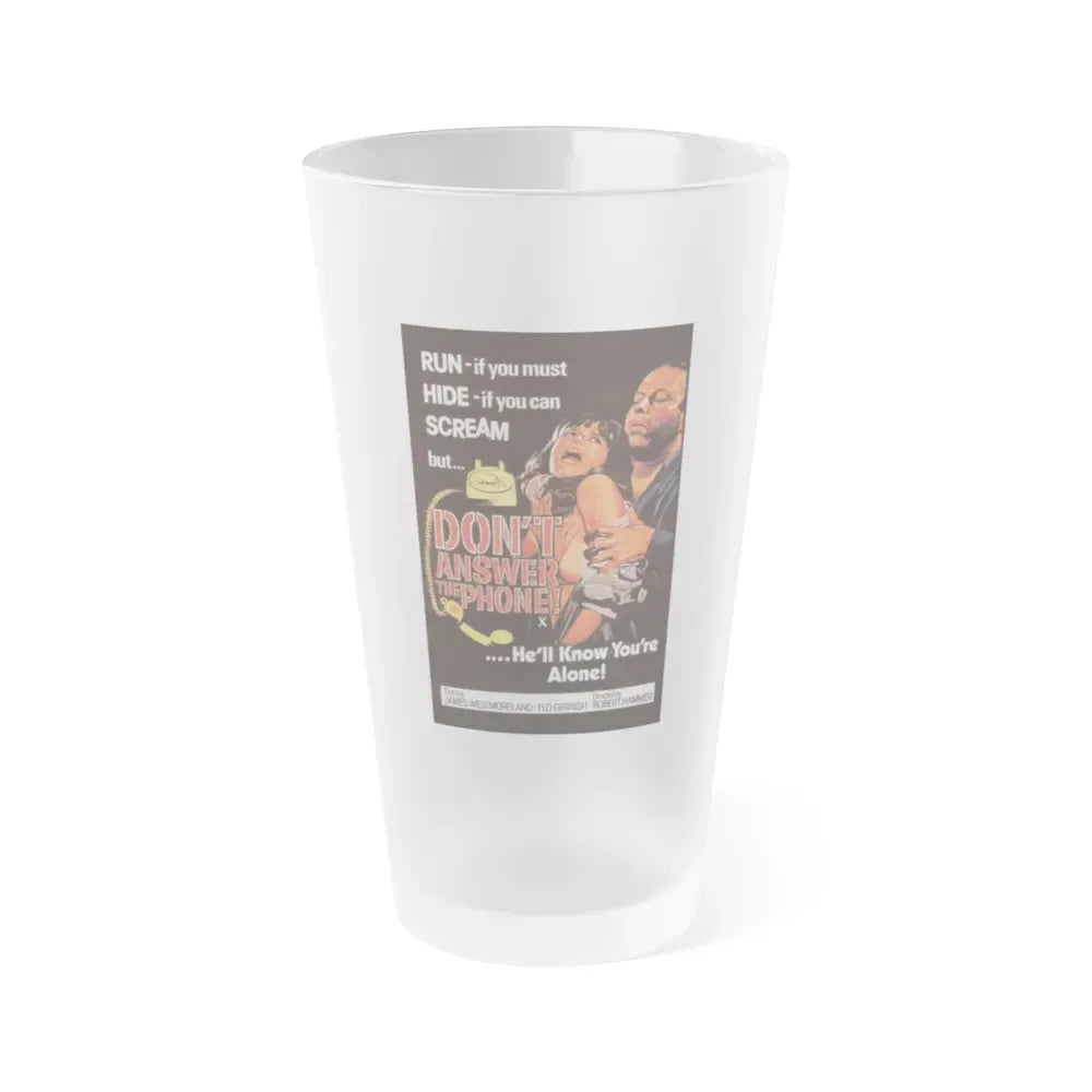 DON'T ANSWER THE PHONE! (2) 1980 Movie Poster - Frosted Pint Glass 16oz 16oz Frosted - Go Mug Yourself