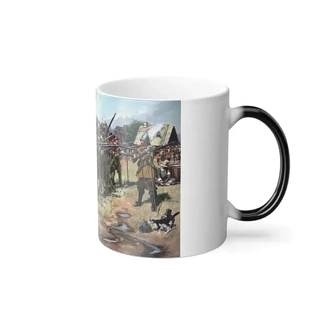 Don Troiani (1949-) First Muster, Spring 1637, Massachusetts Bay Colony The birth of the United States -0 - Color Changing Mug 11oz - Go Mug Yourself