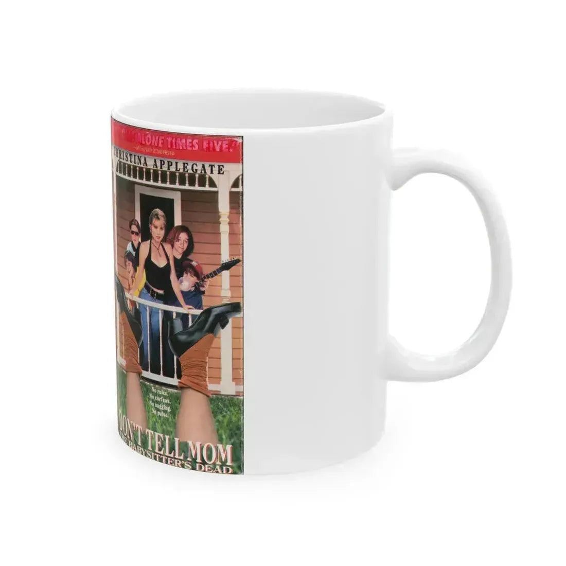 DONT TELL MOM THE BABYSITTERS DEAD (VHS COVER) - White Coffee Mug - Go Mug Yourself