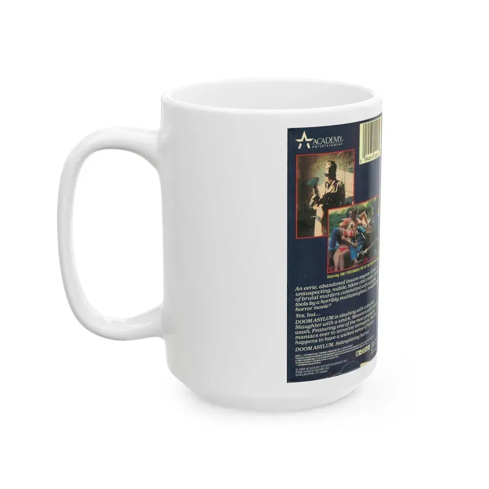 DOOM ASYLUM (VHS COVER) - White Coffee Mug - Go Mug Yourself
