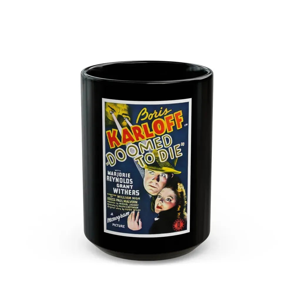 DOOMED TO DIE 1980 Movie Poster - Black Coffee Mug 15oz - Go Mug Yourself