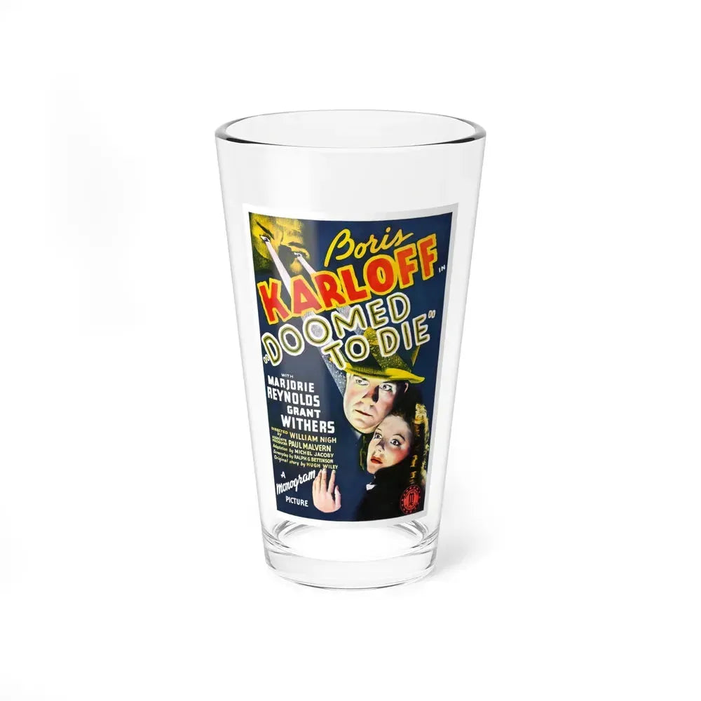 DOOMED TO DIE 1980 Movie Poster - Pint Glass 16oz 16oz - Go Mug Yourself