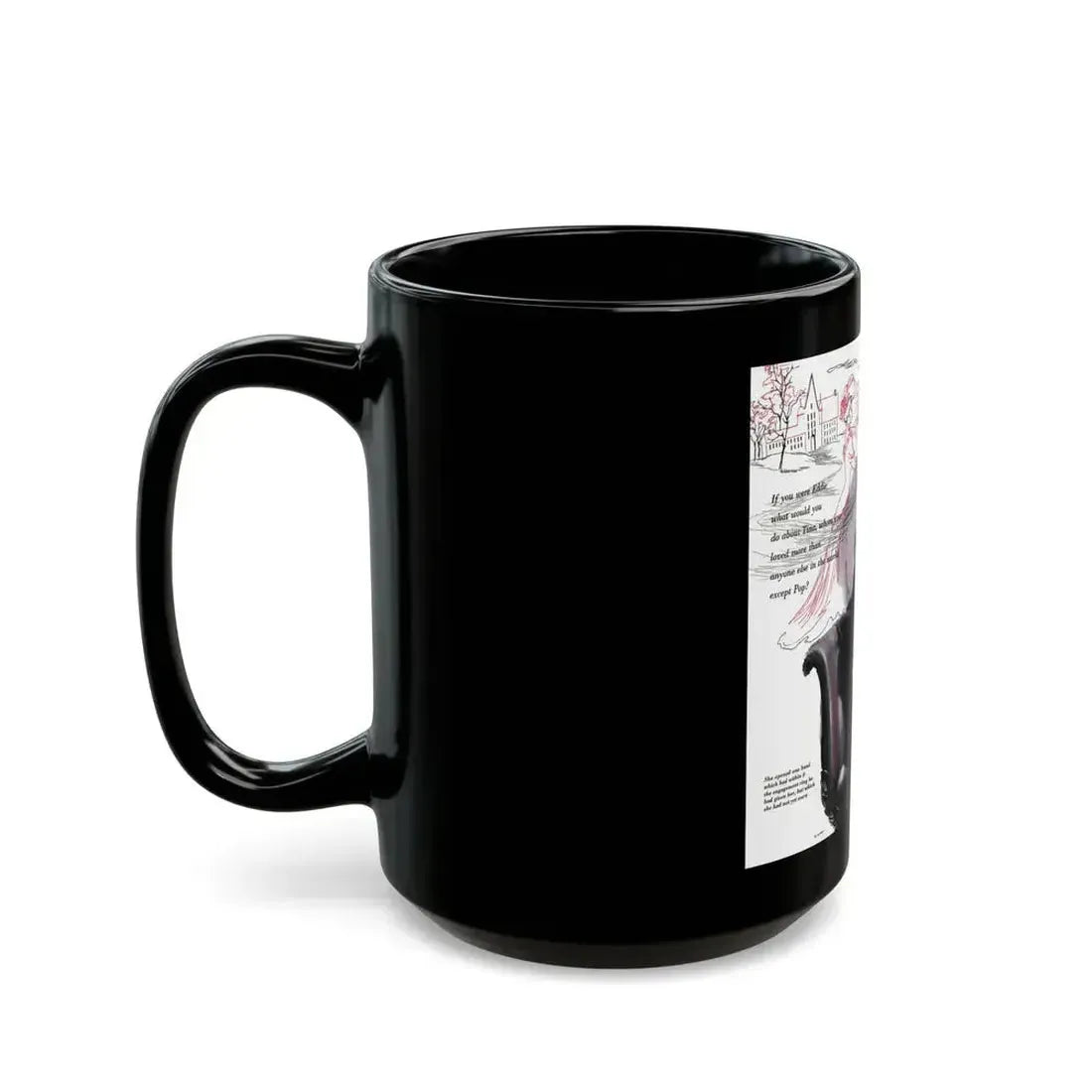 Double Engagement, Woman's Day, January 1947 - Black Coffee Mug - Go Mug Yourself