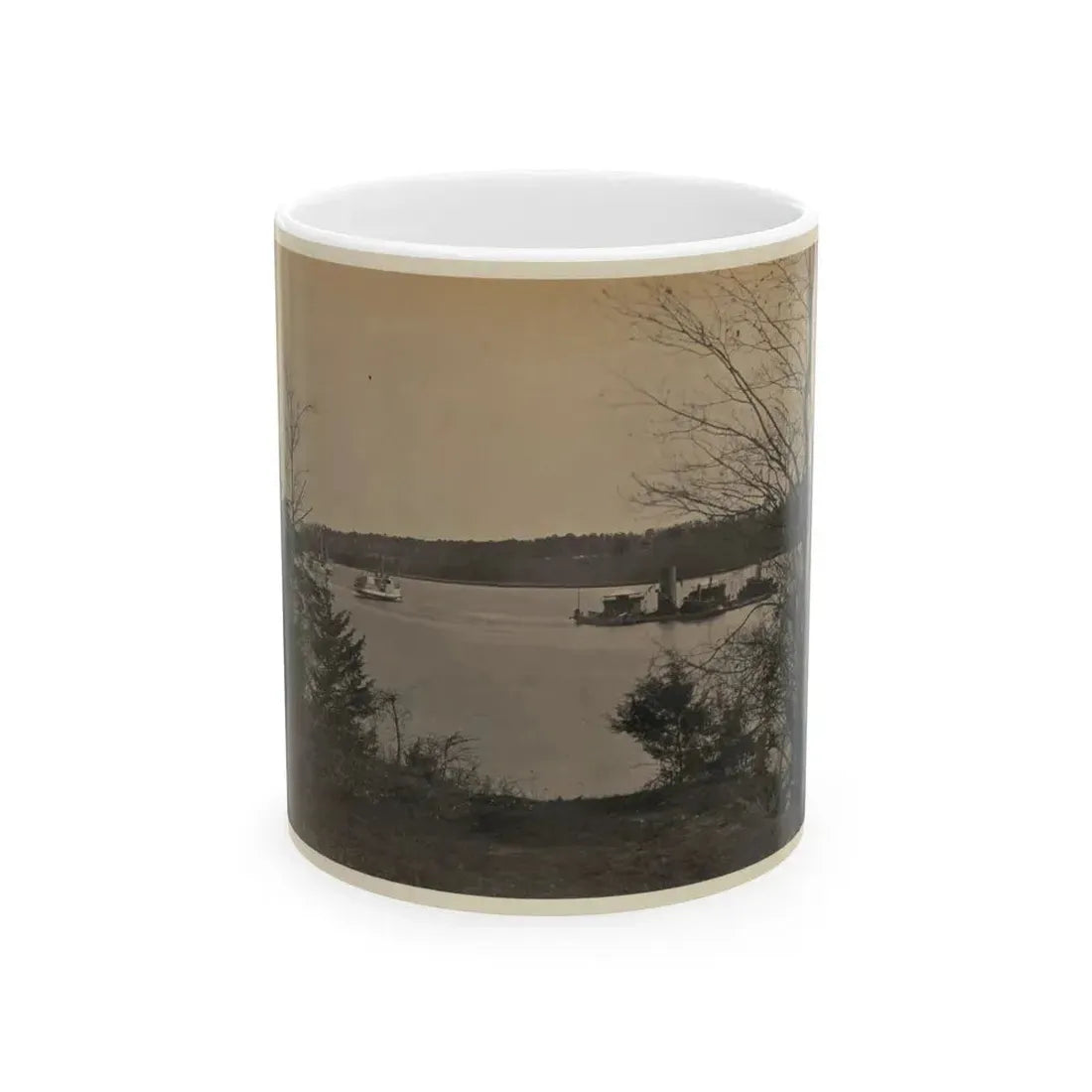Double Turreted Ironclad Monitor  Onandaga,  James River (U.S. Civil War) White Coffee Mug 11oz - Go Mug Yourself