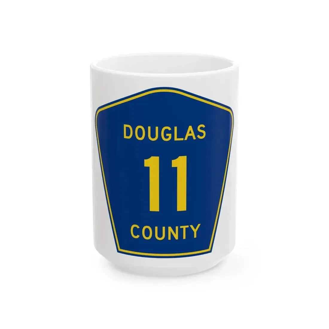 Douglas County 11 (Illinois) (Road Sign) White Coffee Mug 15oz - Go Mug Yourself
