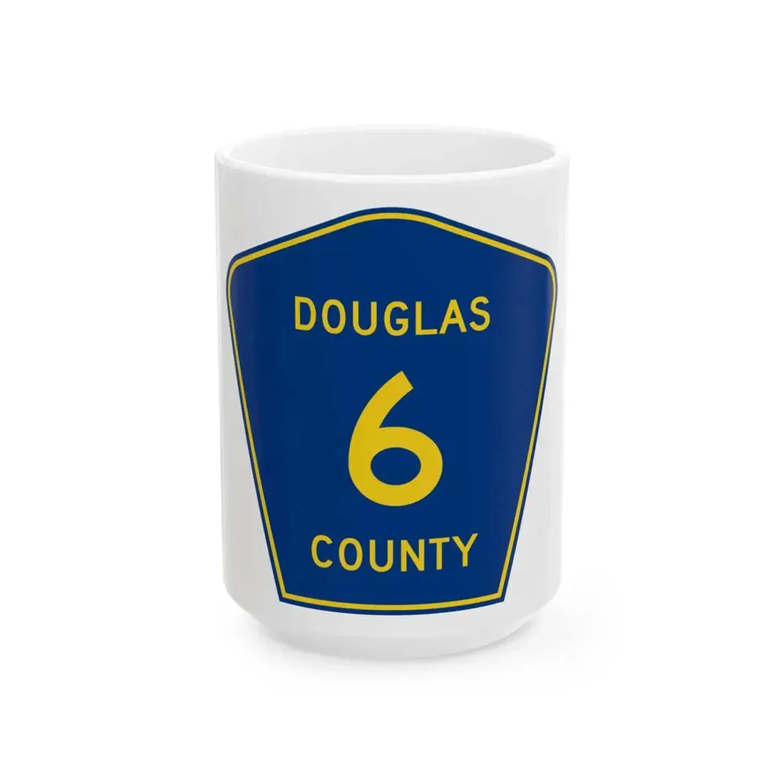 Douglas County 6 (Illinois) (Road Sign) White Coffee Mug 15oz - Go Mug Yourself