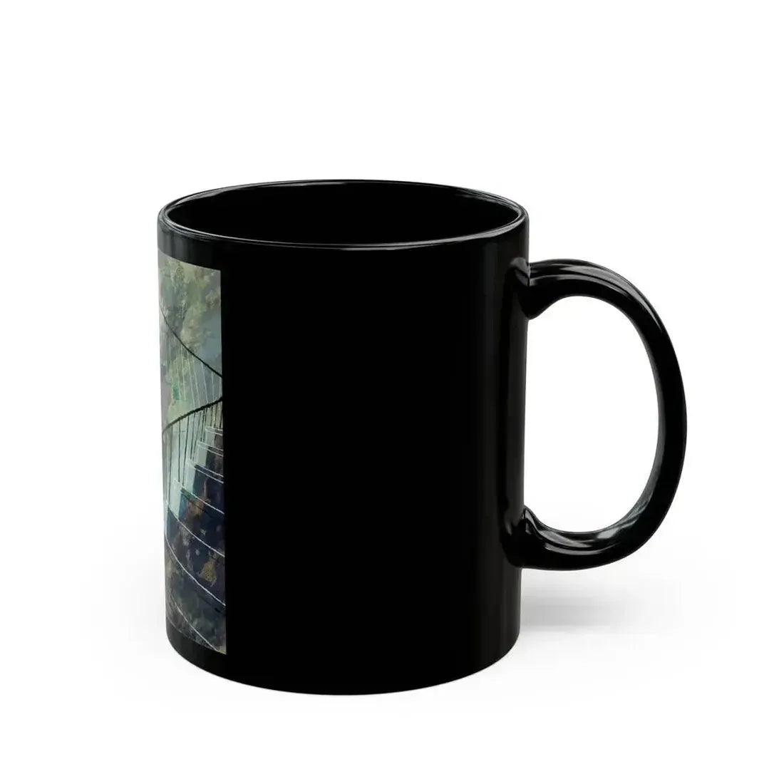 Down the Staircase, story illustration, circa 1955 - Black Coffee Mug - Go Mug Yourself