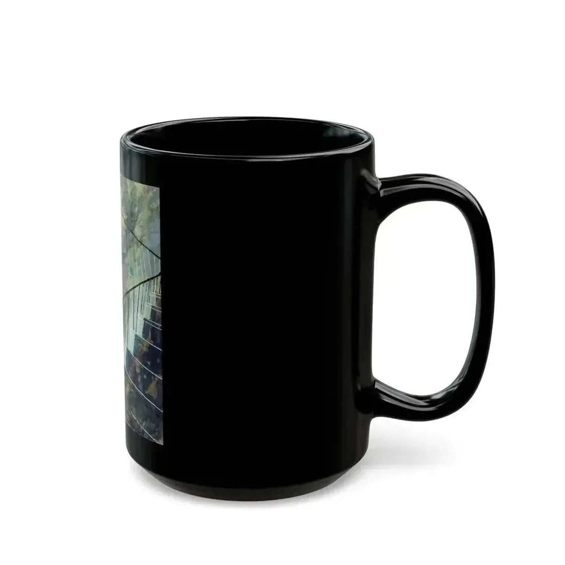 Down the Staircase, story illustration, circa 1955 - Black Coffee Mug - Go Mug Yourself