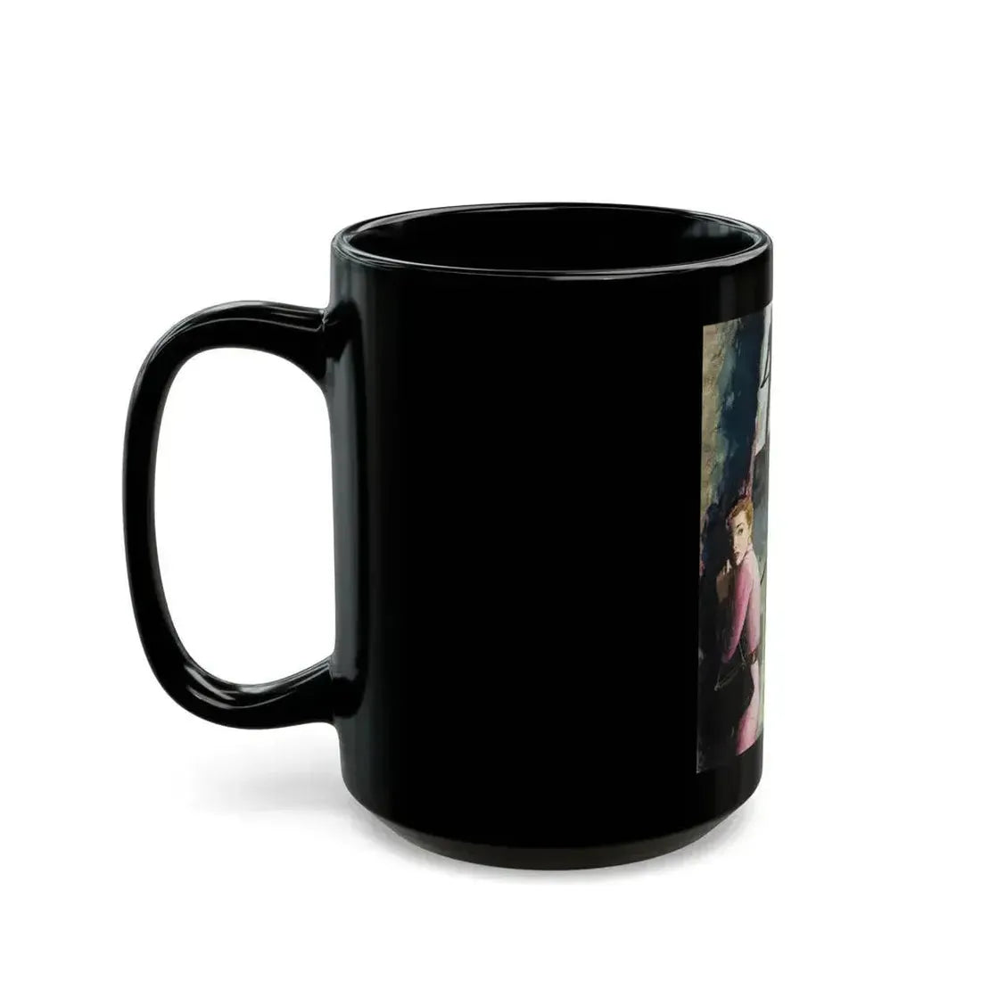 Down the Staircase, story illustration, circa 1955 - Black Coffee Mug - Go Mug Yourself
