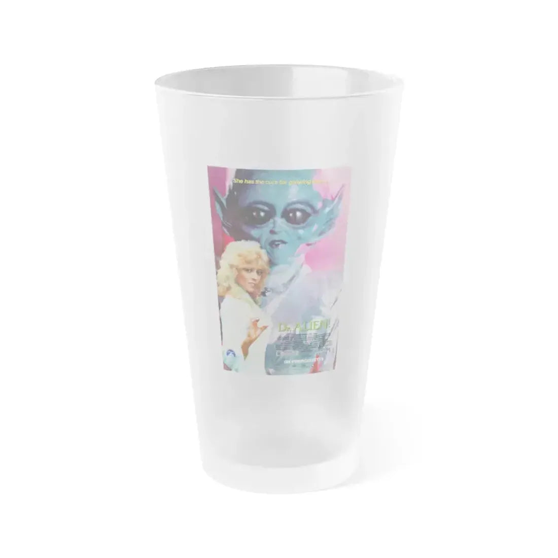 DR. ALIEN! 1989 Movie Poster - Frosted Pint Glass 16oz 16oz Frosted - Go Mug Yourself