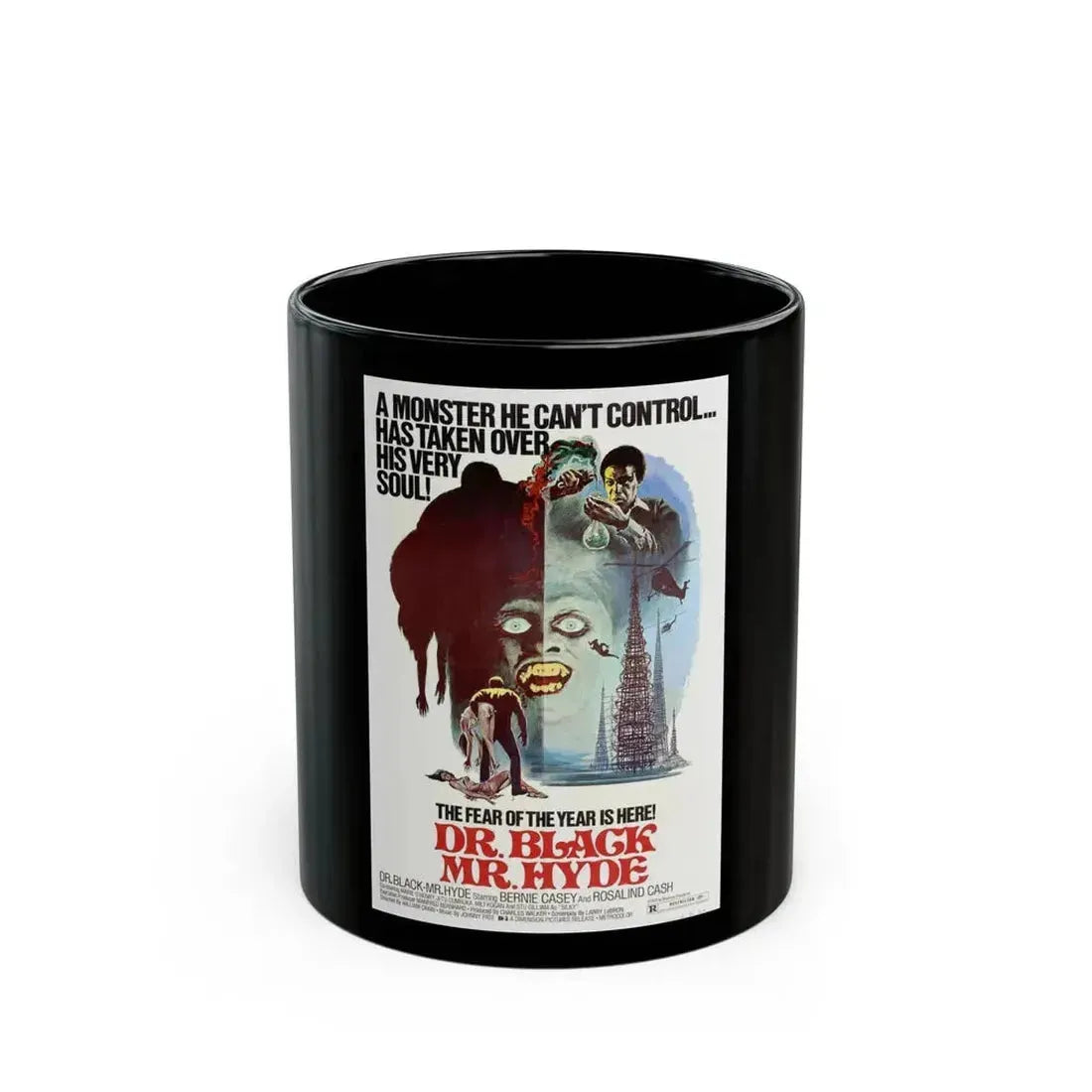 DR. BLACK MR. HYDE 1976 Movie Poster - Black Coffee Mug 11oz - Go Mug Yourself