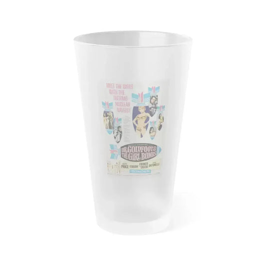 DR. GOLDFOOT AND THE BIKINI BOMBS 1966 Movie Poster - Frosted Pint Glass 16oz 16oz Frosted - Go Mug Yourself