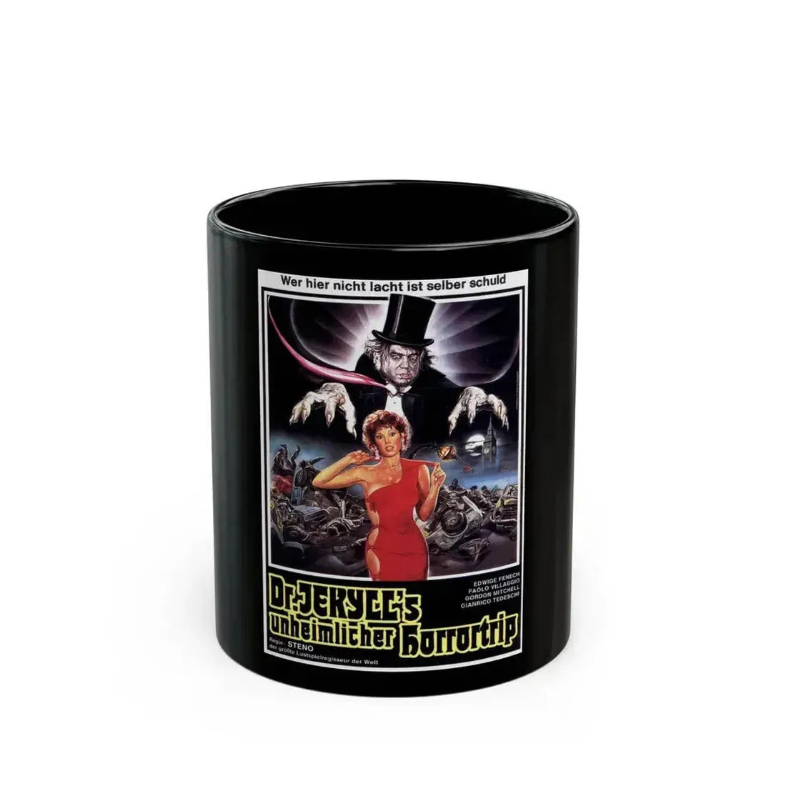 DR. JEKYLL LIKES THEM HOT 1979 Movie Poster - Black Coffee Mug 11oz - Go Mug Yourself
