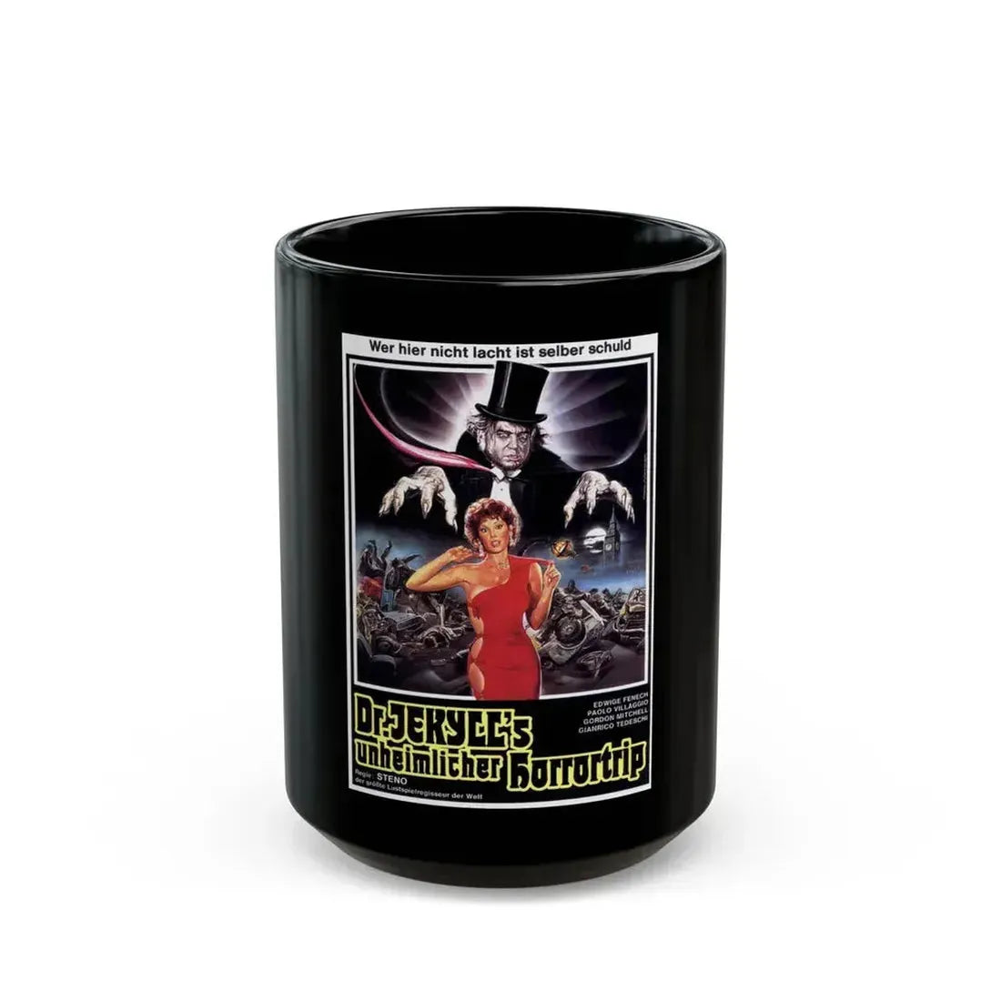 DR. JEKYLL LIKES THEM HOT 1979 Movie Poster - Black Coffee Mug 15oz - Go Mug Yourself