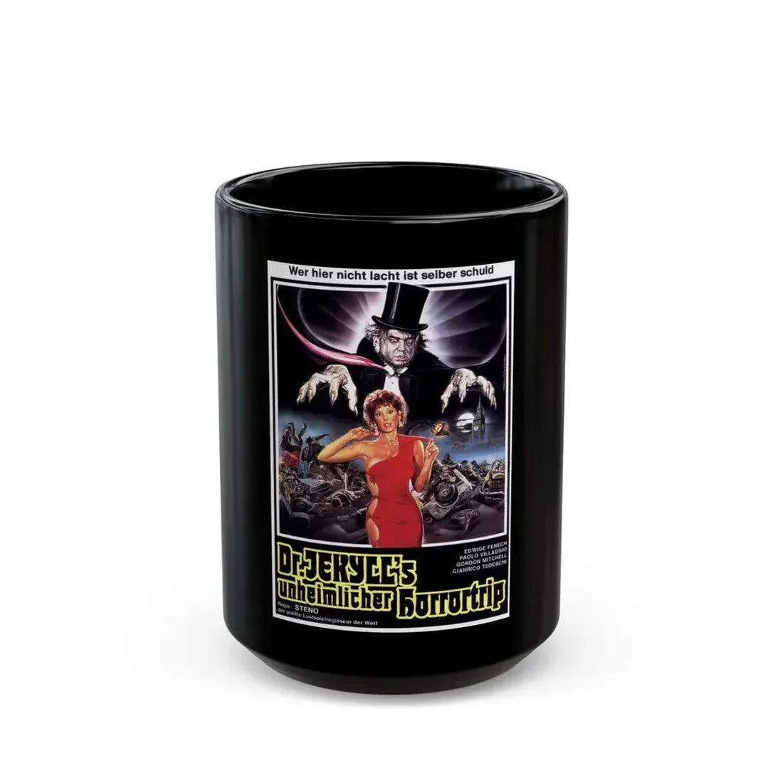 DR. JEKYLL LIKES THEM HOT 1979 Movie Poster - Black Coffee Mug 15oz - Go Mug Yourself