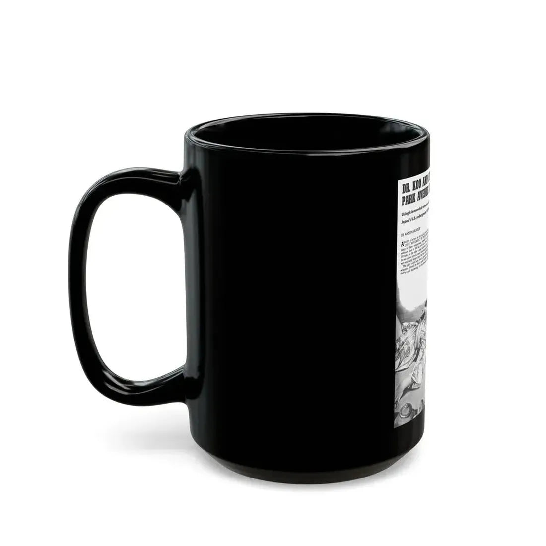 Dr. Koo And His Park Avenue Geisha Spies, Action for Men, August 1959 - Black Coffee Mug - Go Mug Yourself