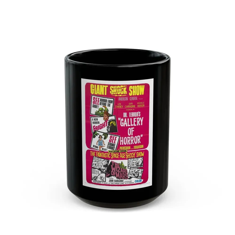 DR. TERROR'S GALLERY OF HORRORS + THE WIZARD OF MARS 1967 Movie Poster - Black Coffee Mug 15oz - Go Mug Yourself
