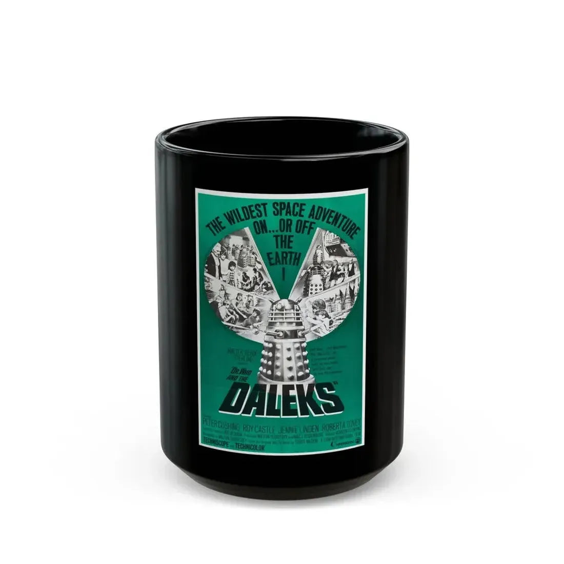 DR. WHO & THE DALEKS (2) 1965 Movie Poster - Black Coffee Mug 15oz - Go Mug Yourself