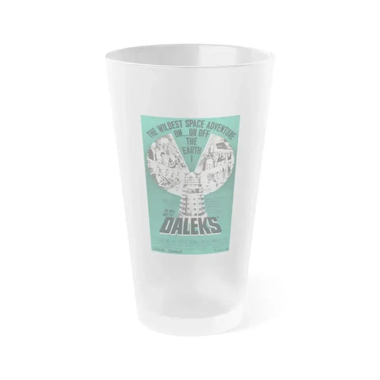DR. WHO & THE DALEKS (2) 1965 Movie Poster - Frosted Pint Glass 16oz 16oz Frosted - Go Mug Yourself