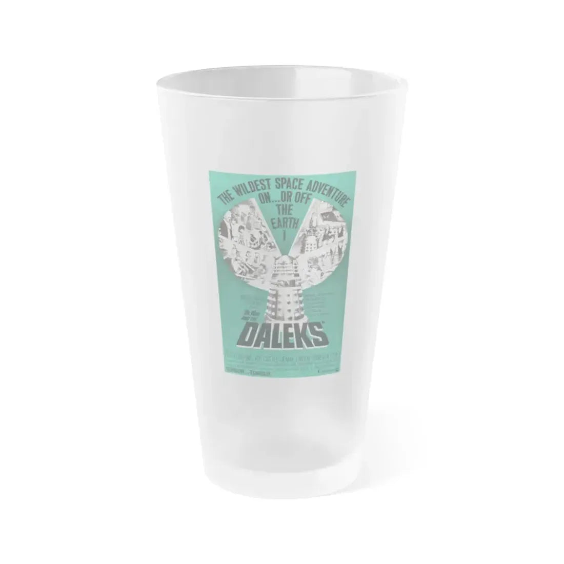 DR. WHO & THE DALEKS (2) 1965 Movie Poster - Frosted Pint Glass 16oz 16oz Frosted - Go Mug Yourself