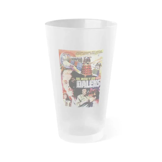 DR. WHO & THE DALEKS (SPANISH) 1965 Movie Poster - Frosted Pint Glass 16oz 16oz Frosted - Go Mug Yourself