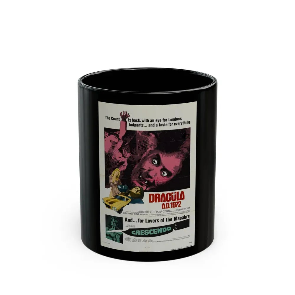 DRACULA A.D. 1972 + CRESCENDO Movie Poster - Black Coffee Mug 11oz - Go Mug Yourself
