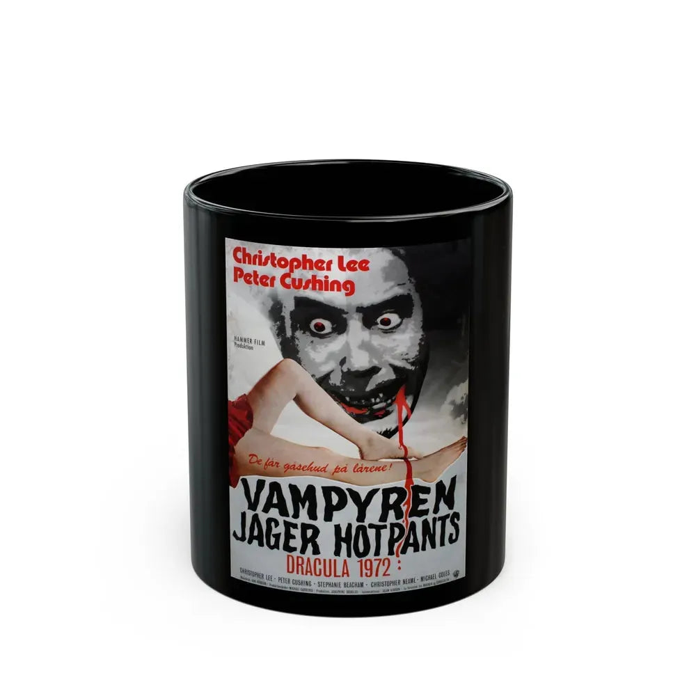 DRACULA A.D. 1972 (DANISH) Movie Poster - Black Coffee Mug 11oz - Go Mug Yourself