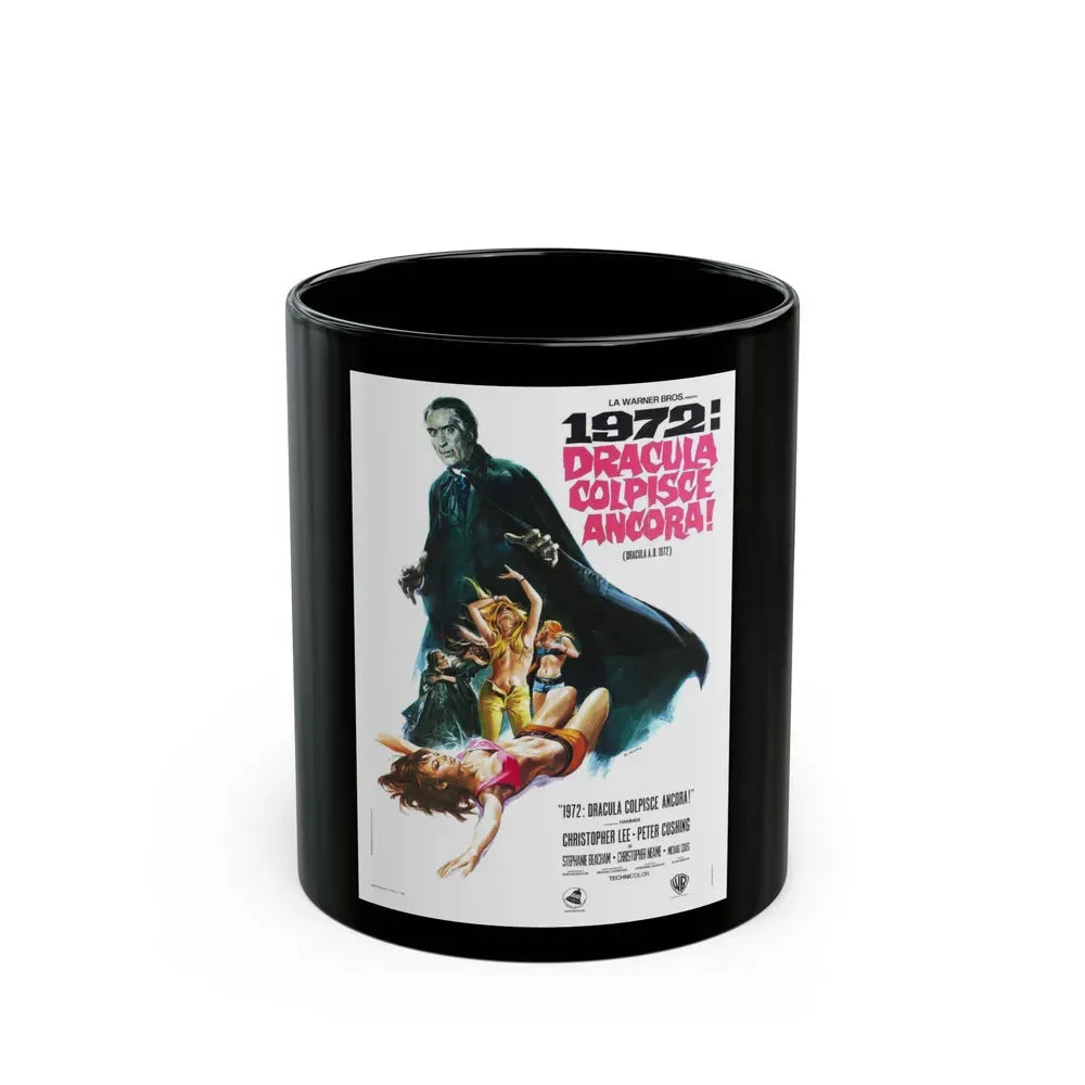 DRACULA A.D. 1972 (ITALIAN) Movie Poster - Black Coffee Mug 11oz - Go Mug Yourself