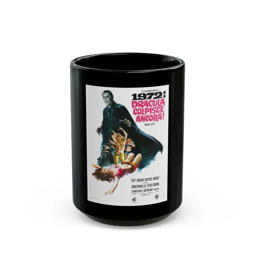 DRACULA A.D. 1972 (ITALIAN) Movie Poster - Black Coffee Mug 15oz - Go Mug Yourself