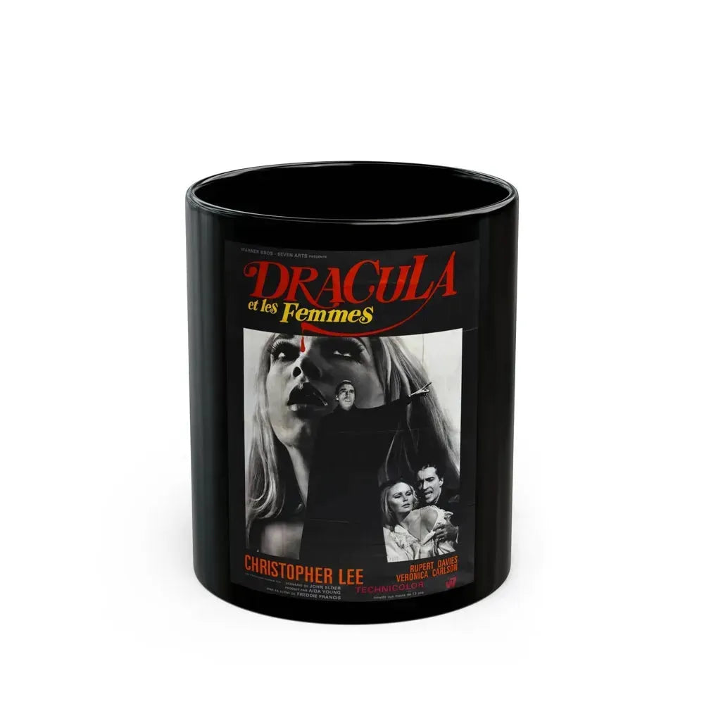 DRACULA HAS RISEN FROM THE GRAVE (FRENCH) 1968 Movie Poster - Black Coffee Mug 11oz - Go Mug Yourself